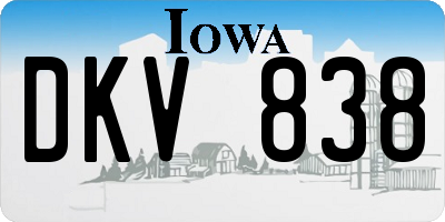 IA license plate DKV838