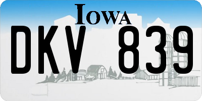 IA license plate DKV839
