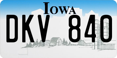 IA license plate DKV840