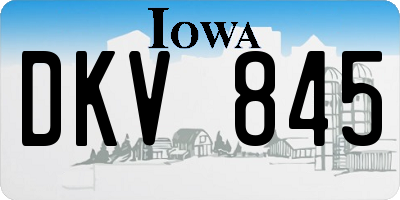 IA license plate DKV845