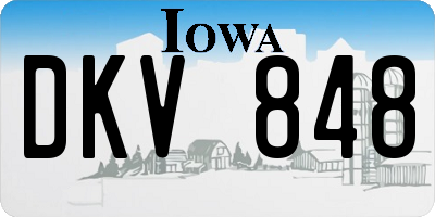 IA license plate DKV848