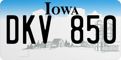IA license plate DKV850