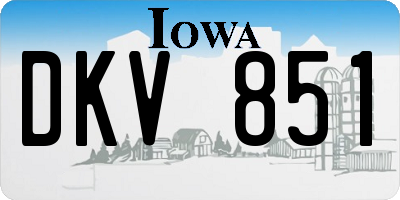 IA license plate DKV851
