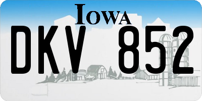 IA license plate DKV852