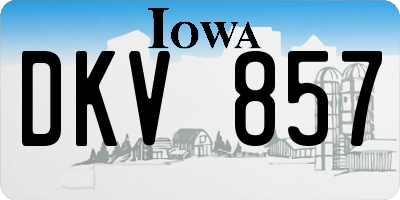 IA license plate DKV857