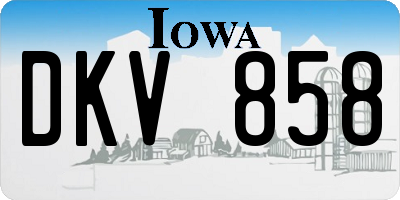 IA license plate DKV858