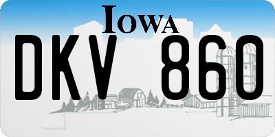 IA license plate DKV860