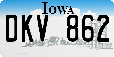 IA license plate DKV862