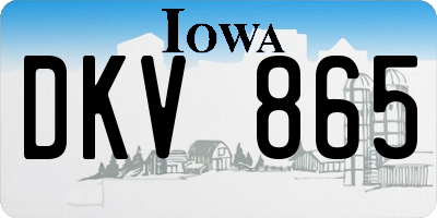 IA license plate DKV865