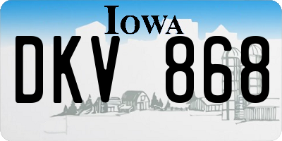 IA license plate DKV868