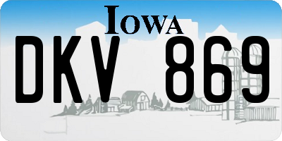 IA license plate DKV869