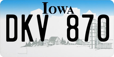 IA license plate DKV870