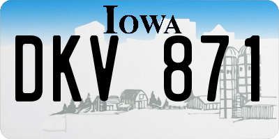 IA license plate DKV871
