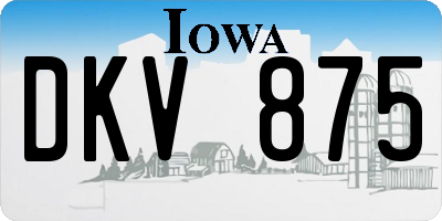 IA license plate DKV875