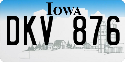 IA license plate DKV876
