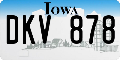 IA license plate DKV878