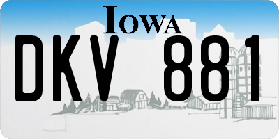 IA license plate DKV881