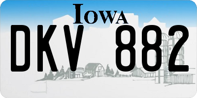 IA license plate DKV882
