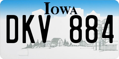 IA license plate DKV884