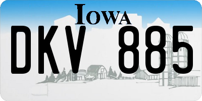 IA license plate DKV885