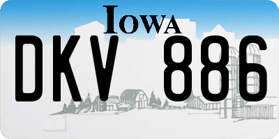 IA license plate DKV886