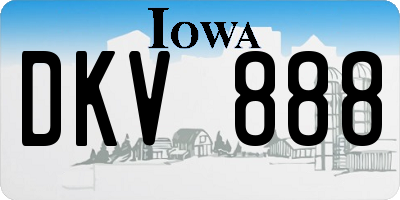 IA license plate DKV888