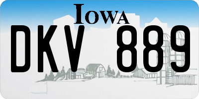 IA license plate DKV889