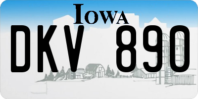 IA license plate DKV890