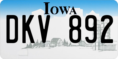 IA license plate DKV892