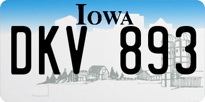 IA license plate DKV893