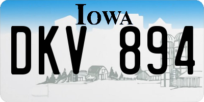 IA license plate DKV894