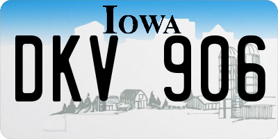 IA license plate DKV906