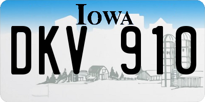 IA license plate DKV910