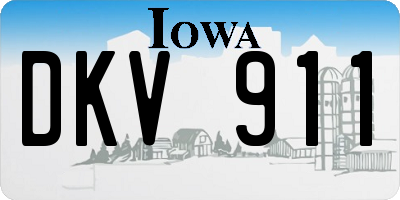 IA license plate DKV911