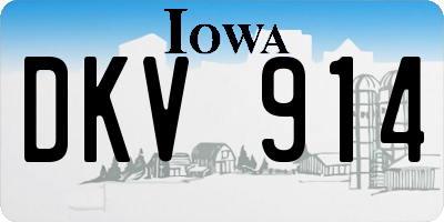 IA license plate DKV914
