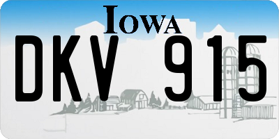 IA license plate DKV915