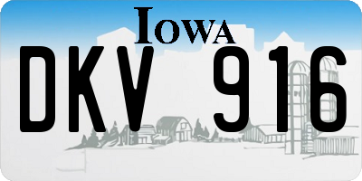IA license plate DKV916