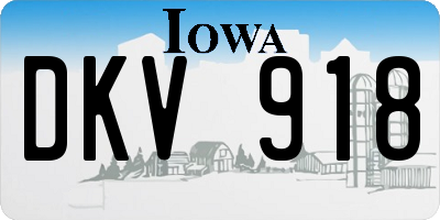 IA license plate DKV918