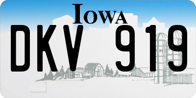 IA license plate DKV919