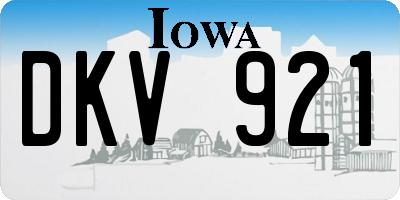 IA license plate DKV921