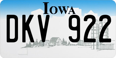 IA license plate DKV922
