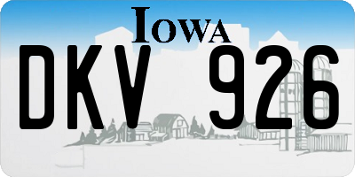 IA license plate DKV926