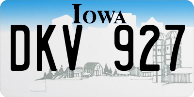 IA license plate DKV927