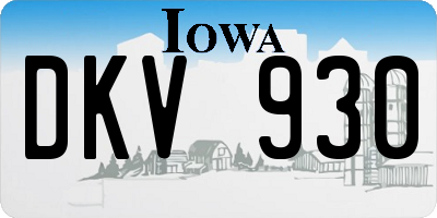 IA license plate DKV930