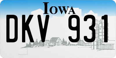 IA license plate DKV931