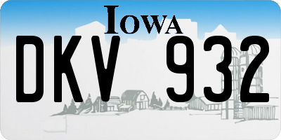 IA license plate DKV932