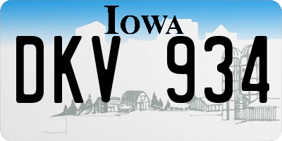IA license plate DKV934