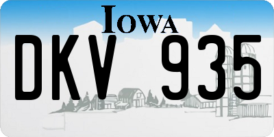IA license plate DKV935