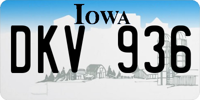 IA license plate DKV936