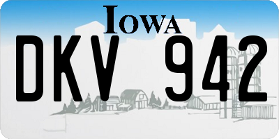 IA license plate DKV942